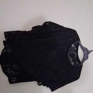 Terra & Sky Black Lace Blouse